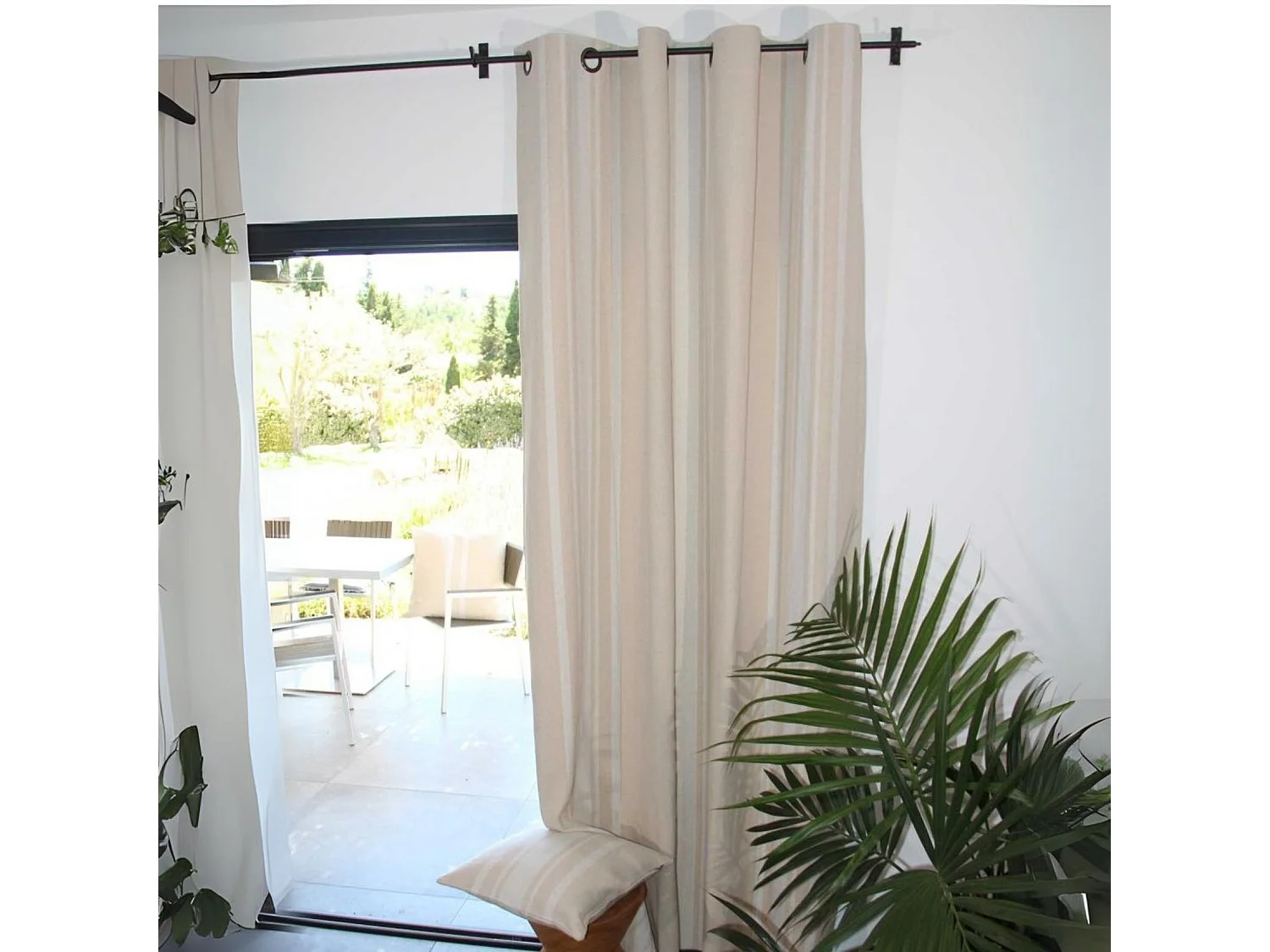 Rideau coton épais Rustique à oeillets