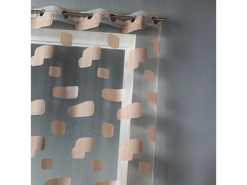 Visillo de organza jacquard y ladrillos coloridos