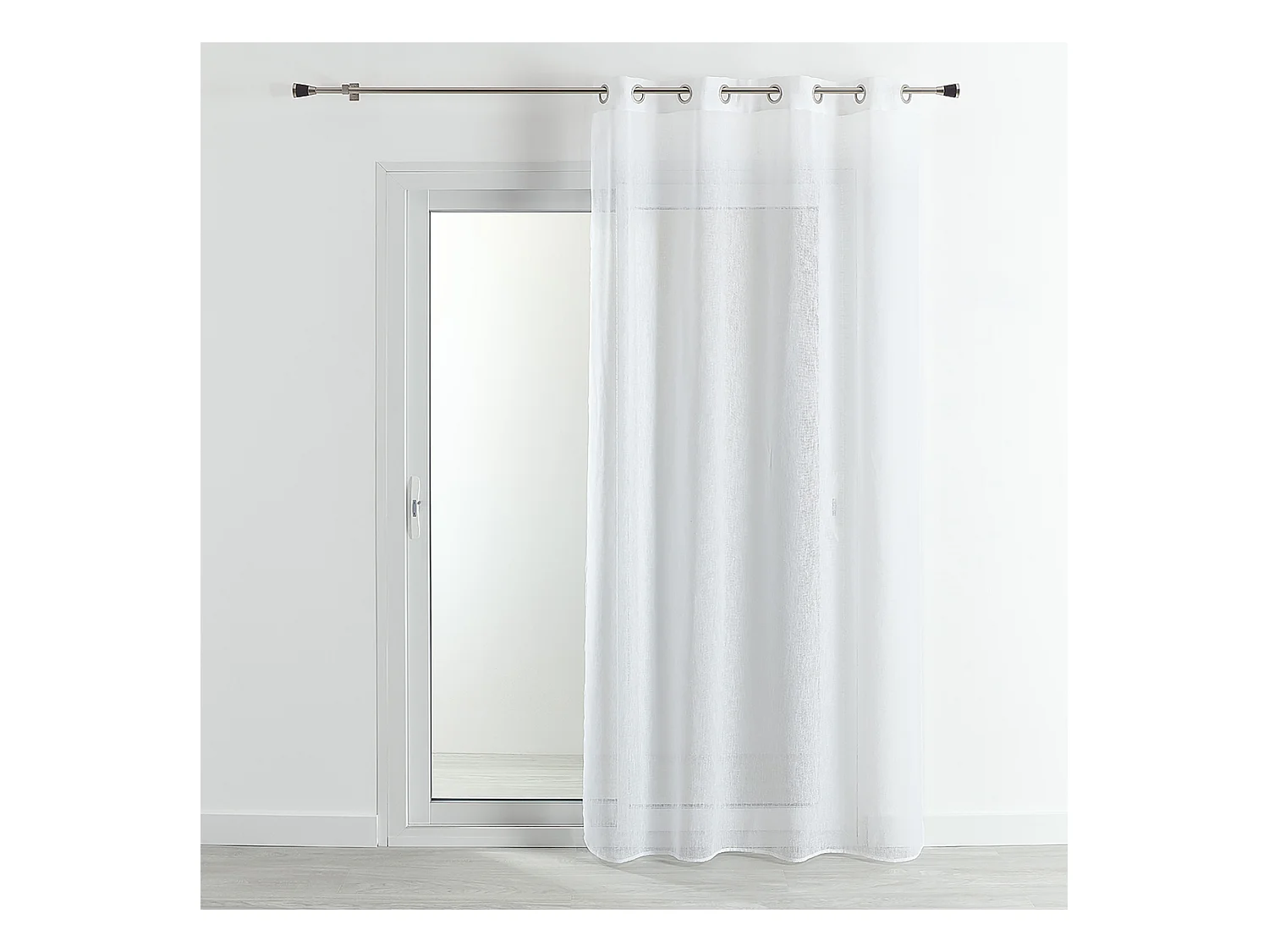 Voile-Vorhang in Leinenoptik