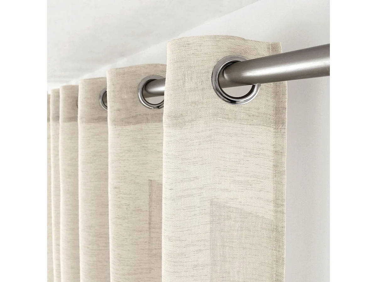 Rideau Voilage Effet Lin "Maya" 140x240cm Écru