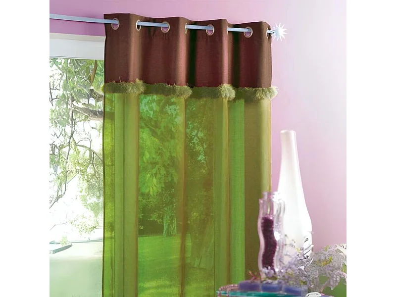 Voilage en Etamine à Bordure de plume