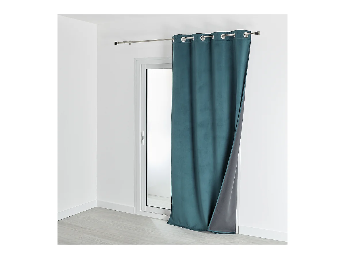 Verdunkelnder und isolierender Vorhang aus Samt, gefüttert mit Fleece 135 x 280 cm