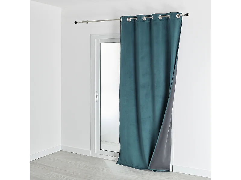 Verdunkelnder und isolierender Vorhang aus Samt, gefüttert mit Fleece 135 x 280 cm