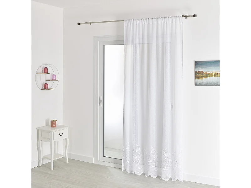 Transparente arenado con base bordada