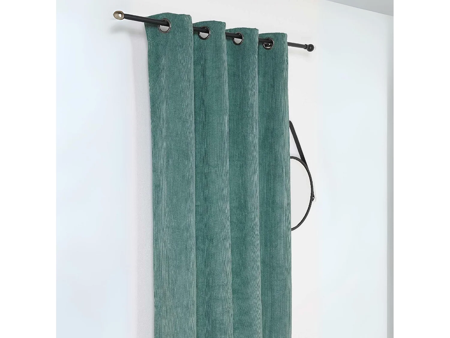 Rideau obscurcissant et isolant en velours côtelé