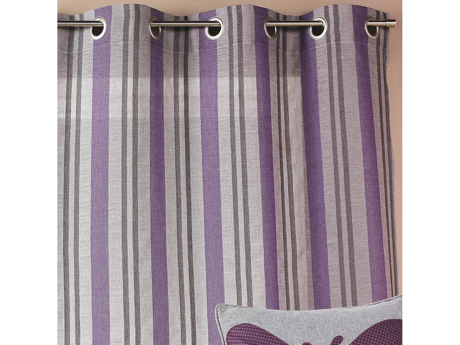 Visillo de estameña rayas verticales