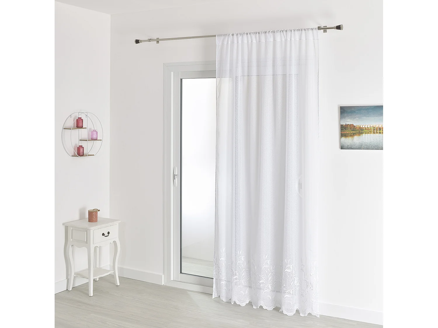 Voilage sablé base brodée