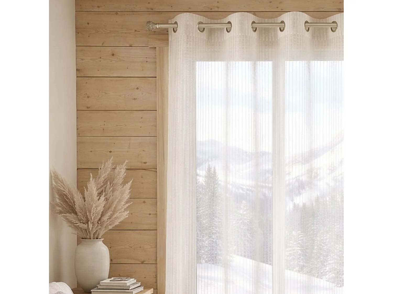 Vorhang aus Etamine mit vertikalen Streifen