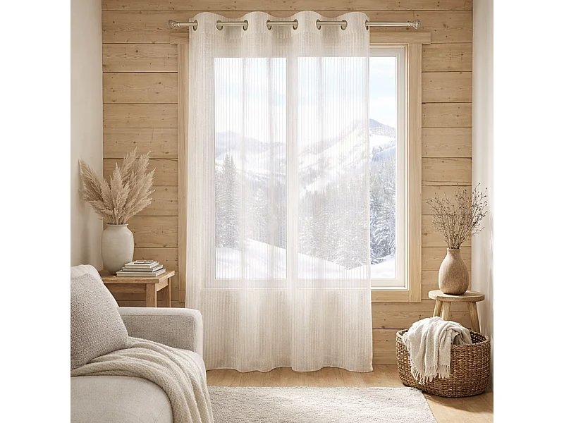 Vorhang aus Etamine mit vertikalen Streifen