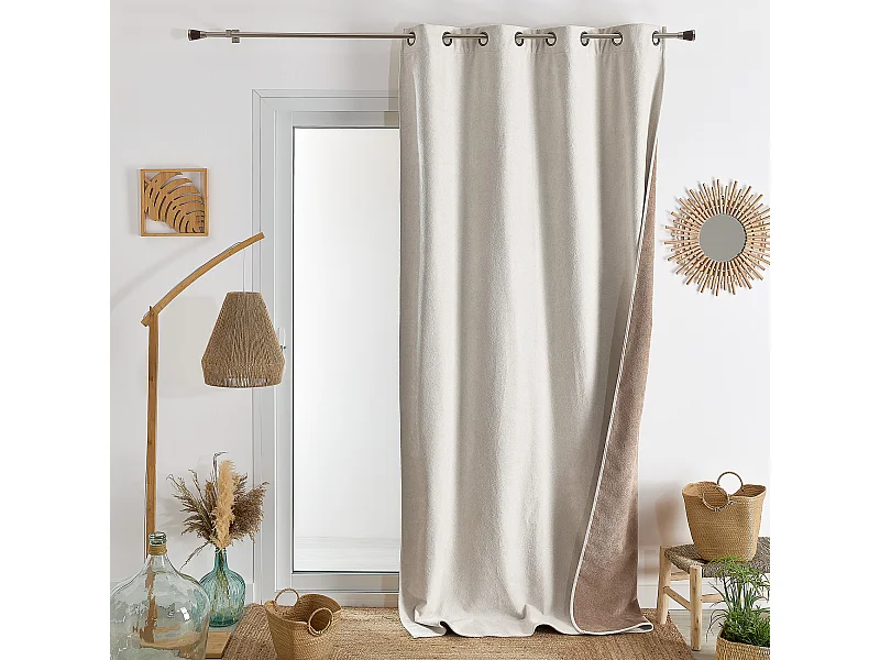 Doppelseitiger Thermo und Verdunkelungsvorhang mit Schwamm-Optik 140 x 260 cm