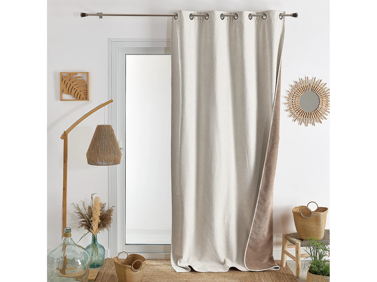 Rideau thermique et occultant double face aspect doudou