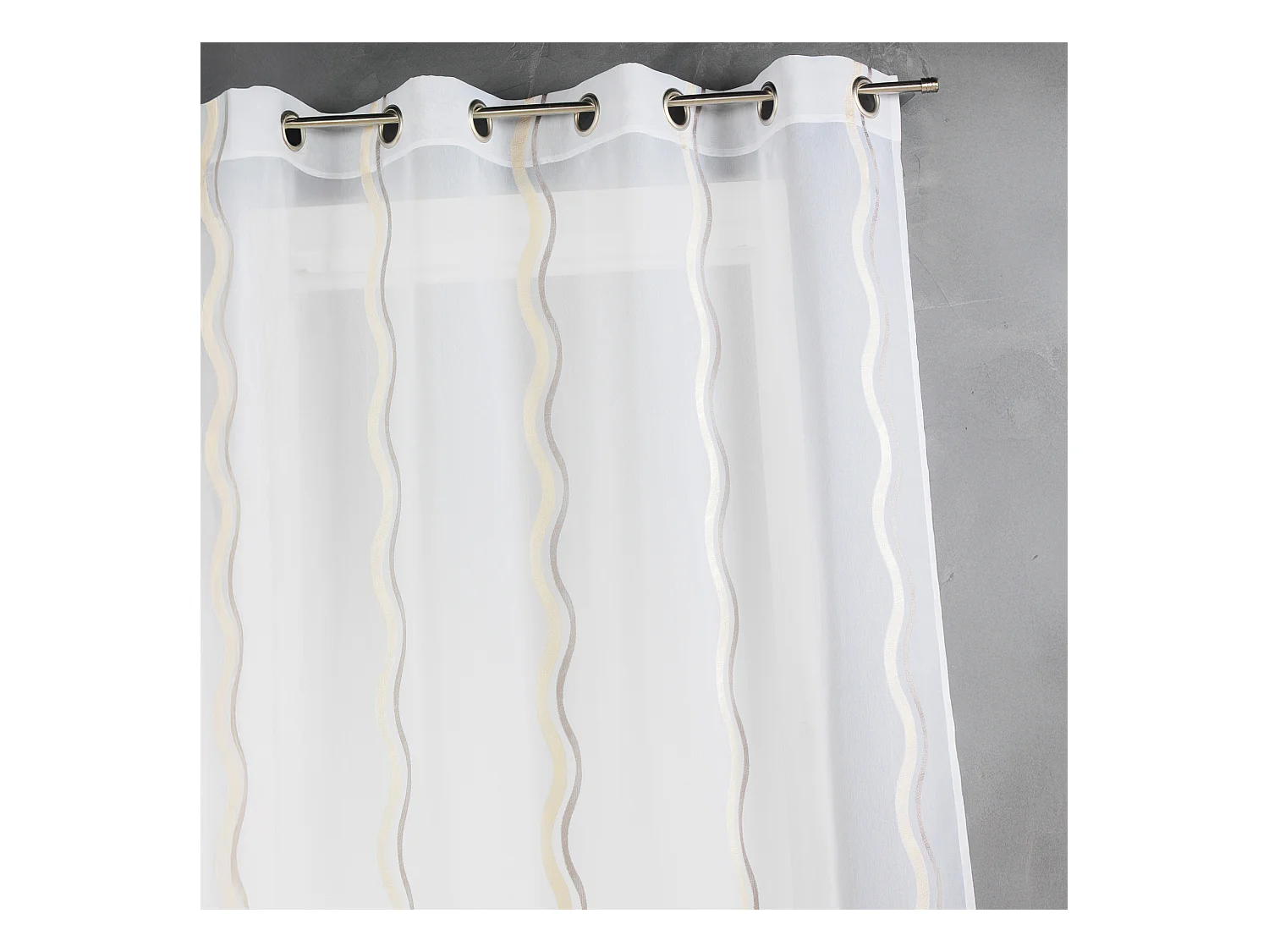 Voilage en jacquard à rayures verticales ondulées