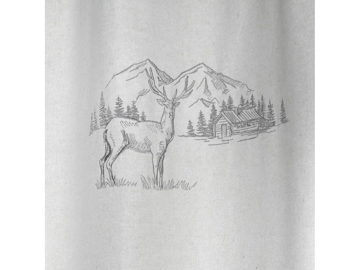 Cortina ciervo espíritu chalet efecto lana bordado 135 x 260 cm