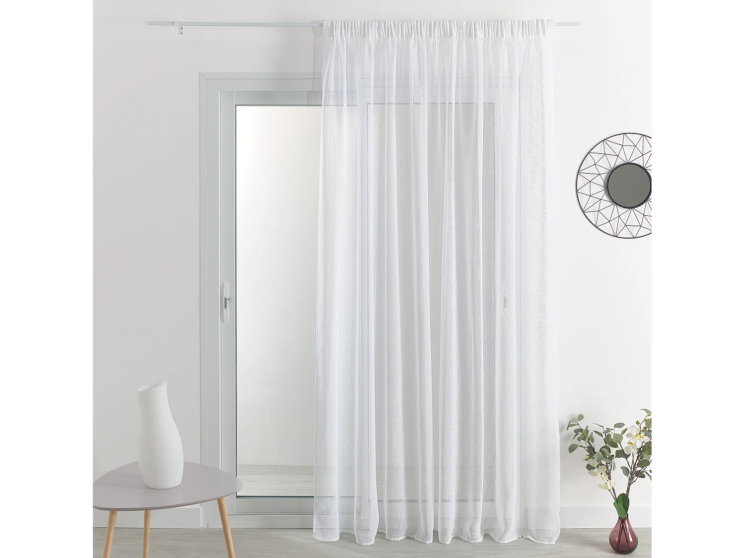 Transparente efecto lino con fruncidos