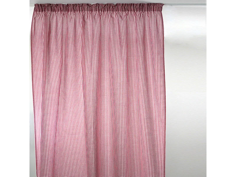 Voilage à galon fronceur imprimé vichy