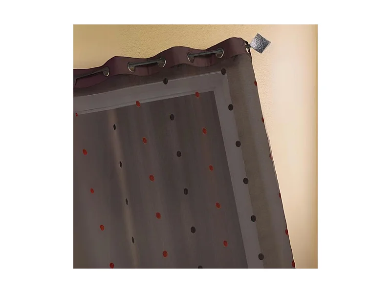 Voilage Organza Jacquard avec parement uni Taffetas