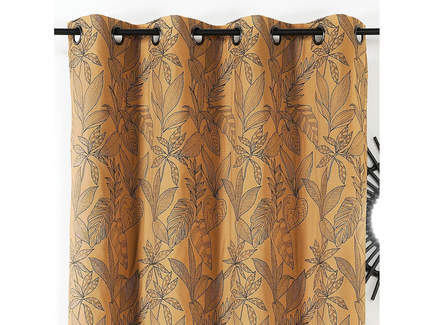 Cortina con hojas estilizadas 140 x 260 cm