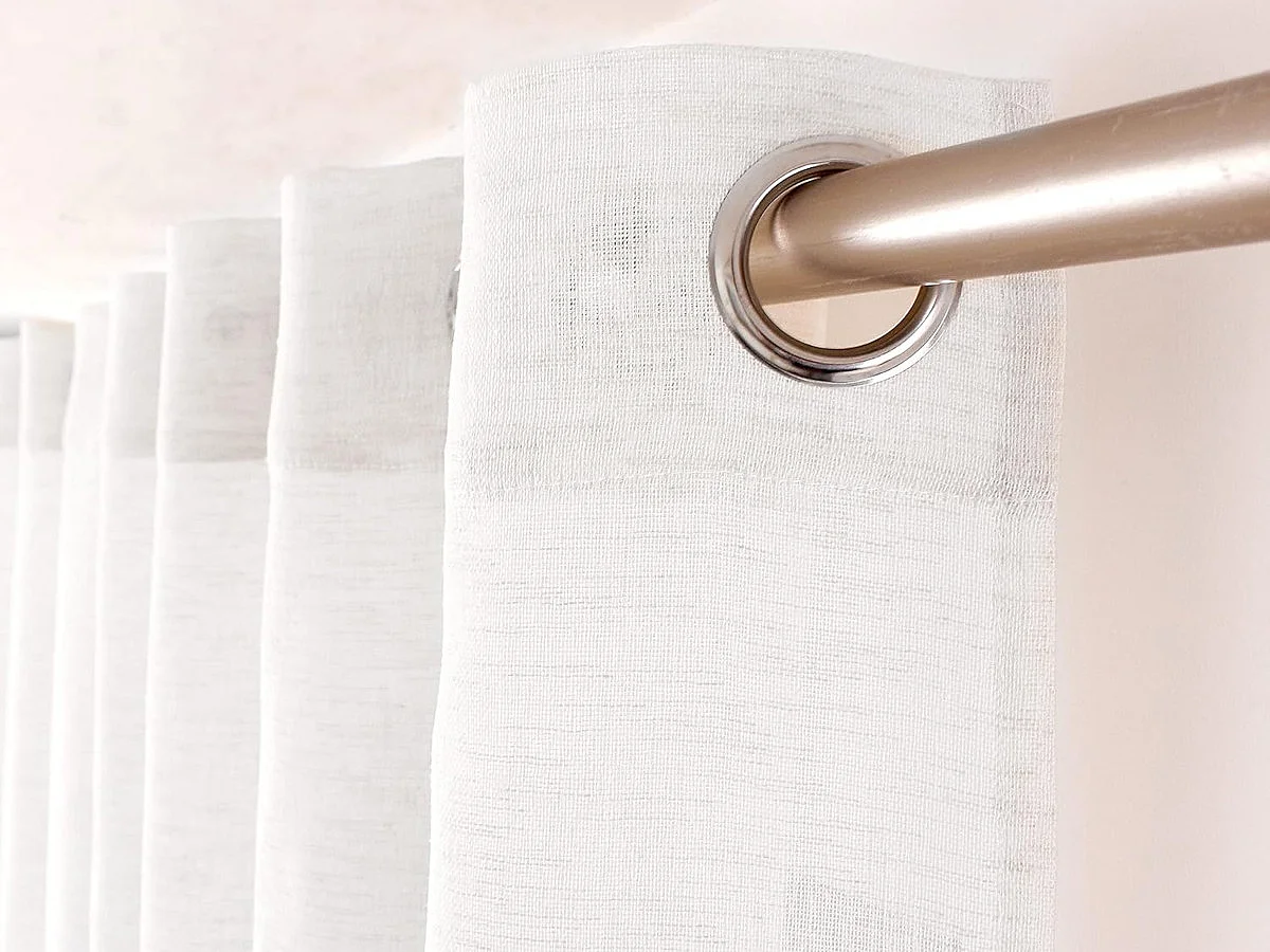 Rideau Voilage Effet Lin "Maya" 140x240cm Blanc