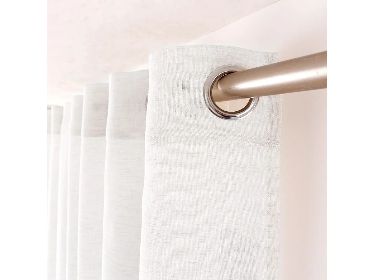 Rideau Voilage Effet Lin "Maya" 140x240cm Blanc