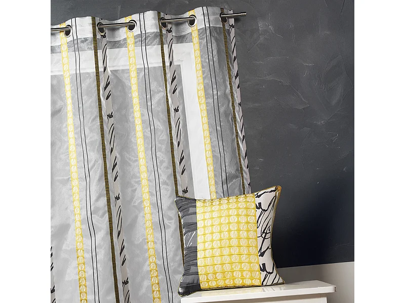 Voilage en organza à fines rayures zébrées