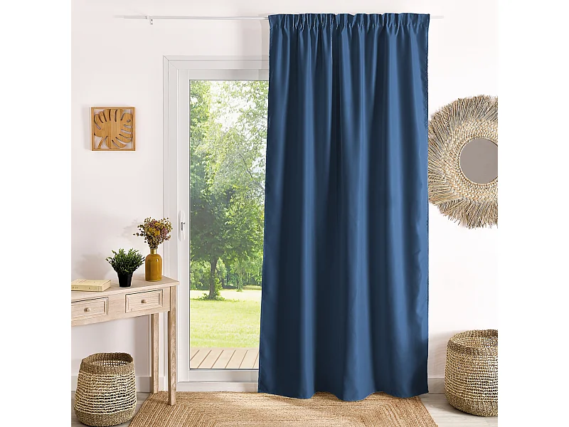 Verdunkelnder Gardinenvorhang mit Kräuselband, flammhemmend M1 Non Feu 140 x 180 cm