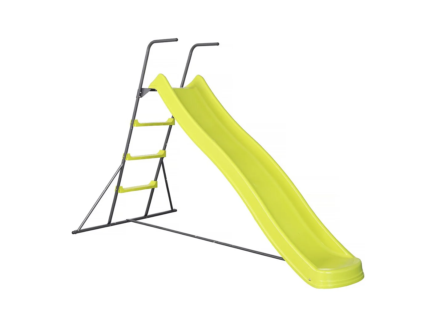 Toboggan de jardin à double vague "Poly" en vert - 240 x 120 x 156 cm