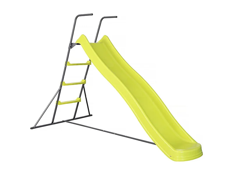 Toboggan de jardin à double vague "Poly" en vert - 240 x 120 x 156 cm