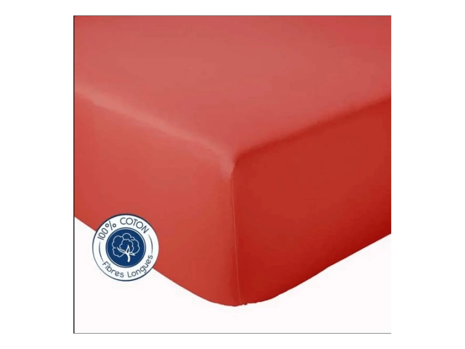 Drap Housse Uni bonnet 30 cm 100% Coton