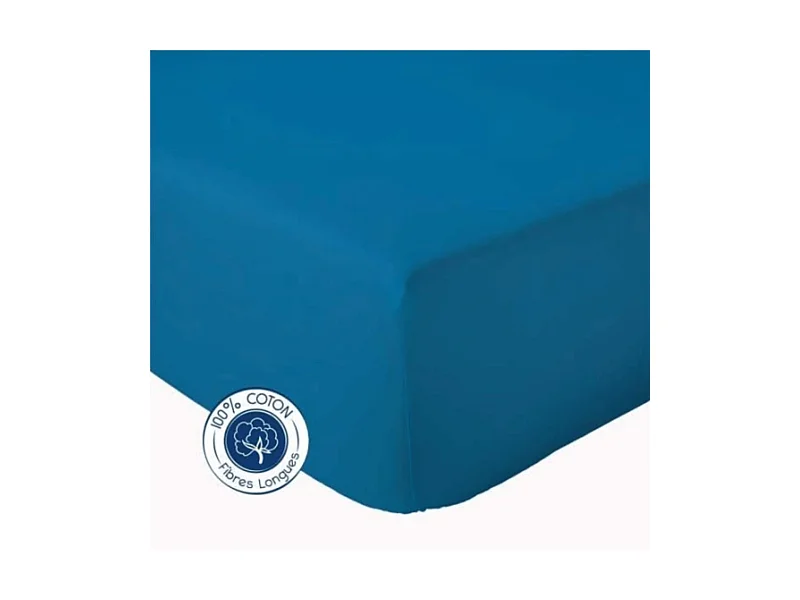 Drap Housse Uni bonnet 30 cm 100% Coton