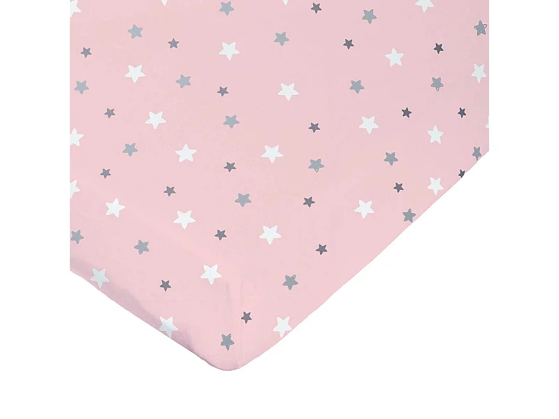 Drap housse imprimé étoiles multicolores