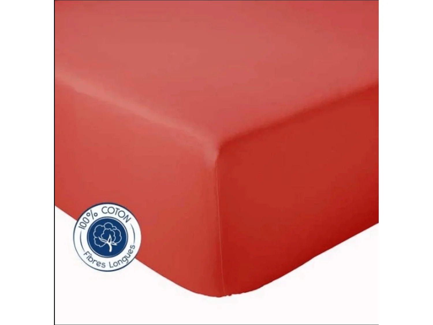 Drap Housse Uni bonnet 30 cm 100% Coton