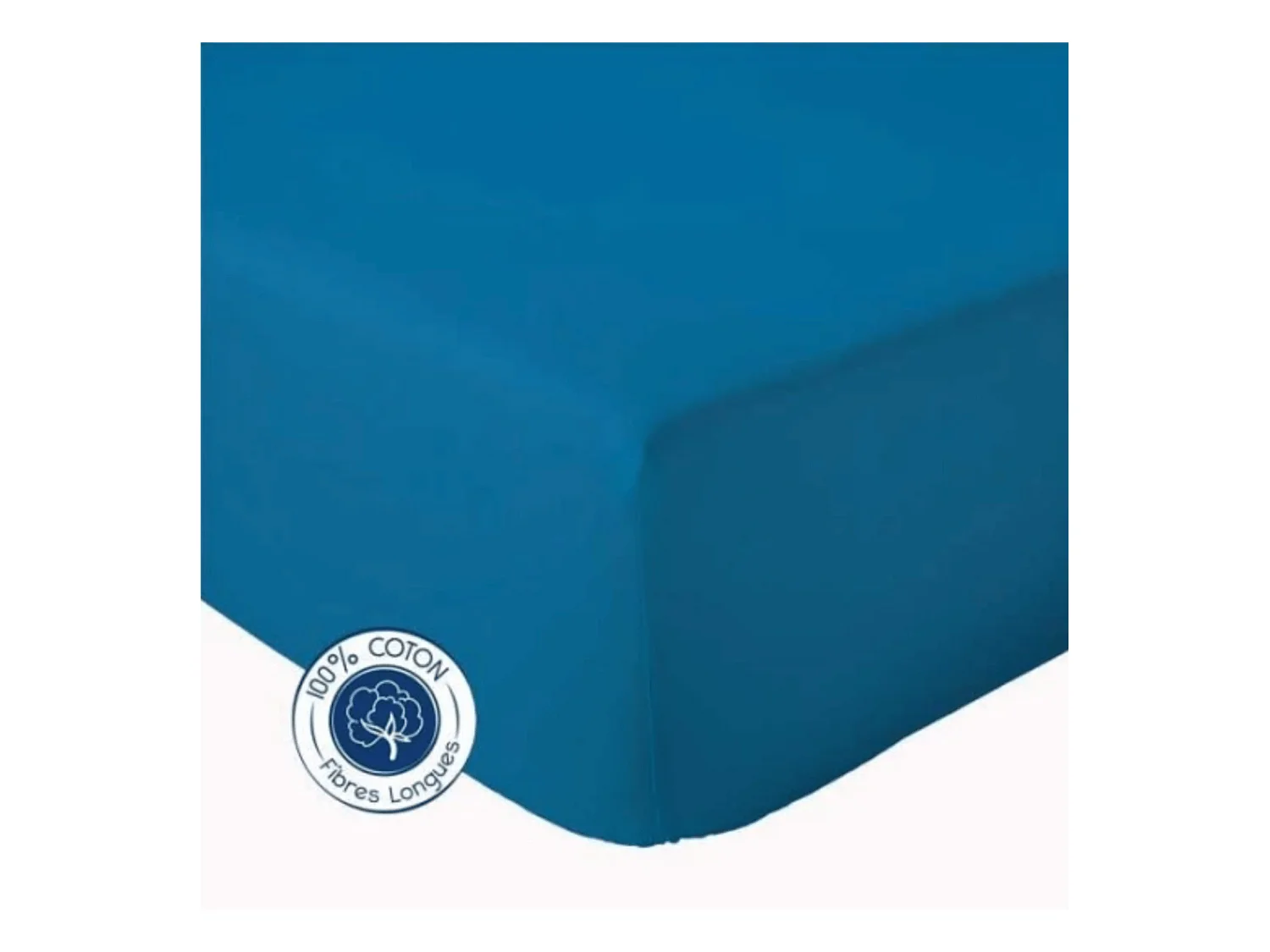 Drap Housse Uni bonnet 30 cm 100% Coton
