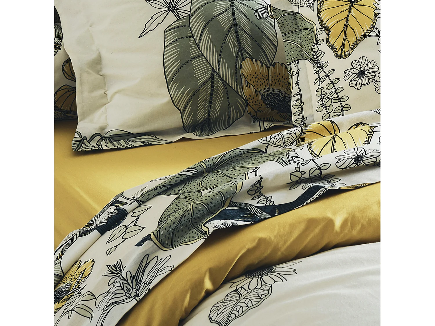 Ensemble draps et traversin Toco