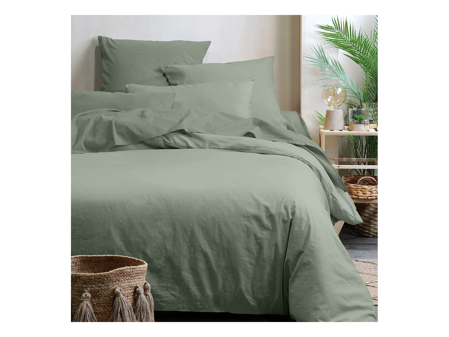 Drap housse uni en coton bio
