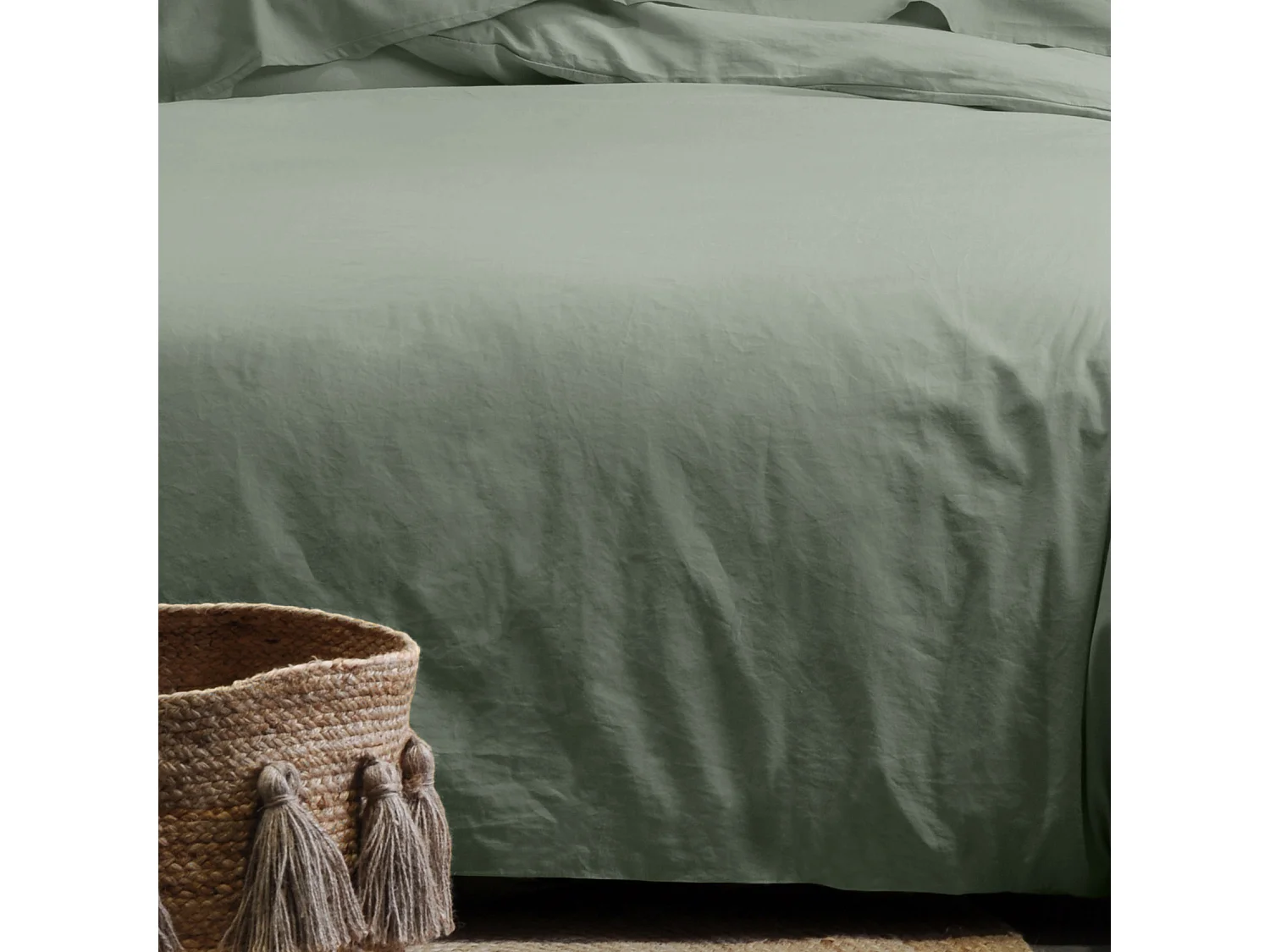 Sábana bajera lisa en algodón bio 160 x 200 cm