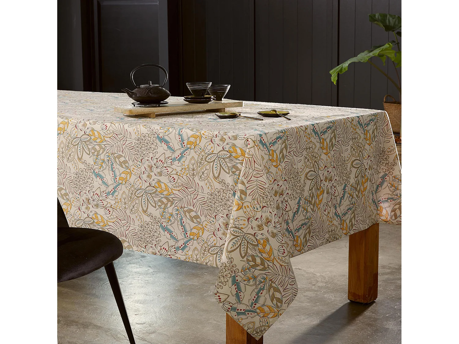 Nappe ronde enduite au look nature