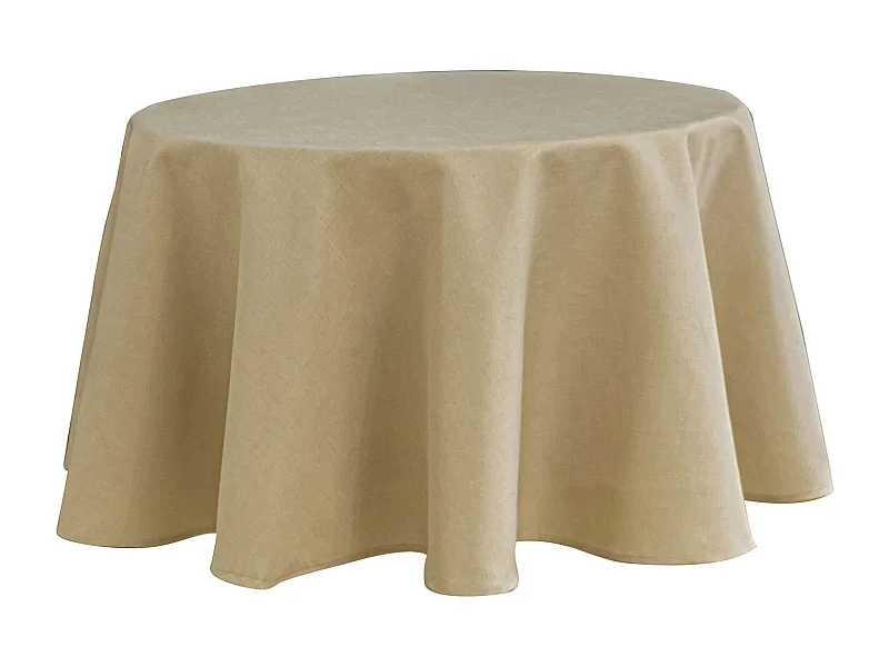 Nappe ronde infroissable et anti-tâches