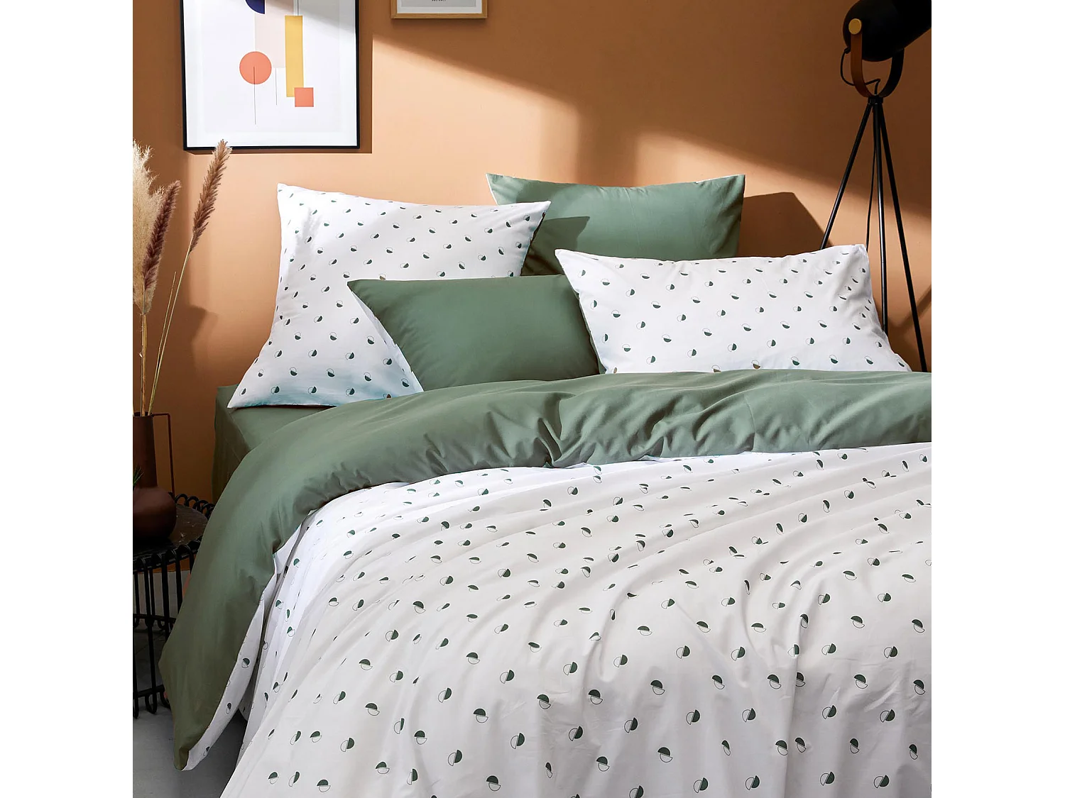 taie d oreiller percale géométrique