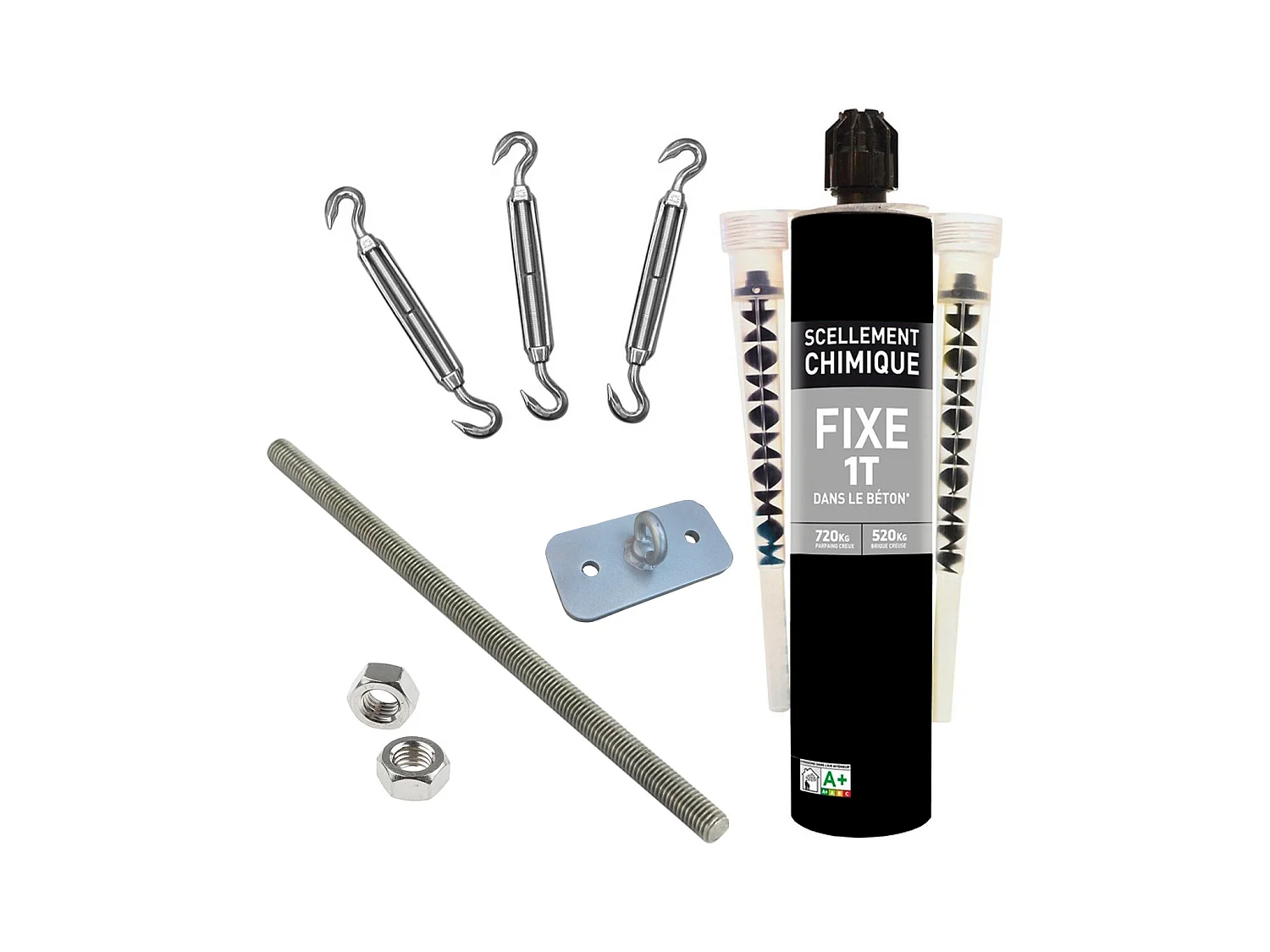 Kit d'accroche pour toile d'ombrage