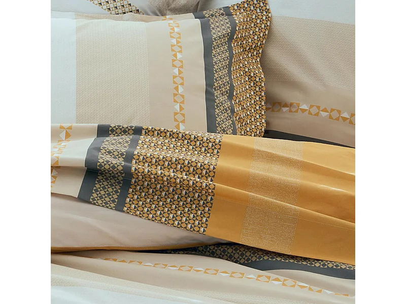 Sábana plana de algodón percal con estilo étnico chic 240 x 310 cm