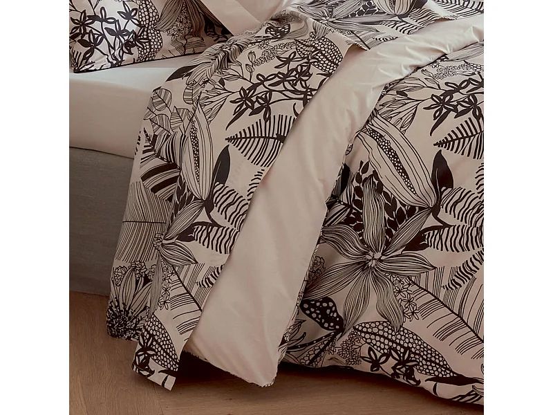 Drap plat aux impressions noires