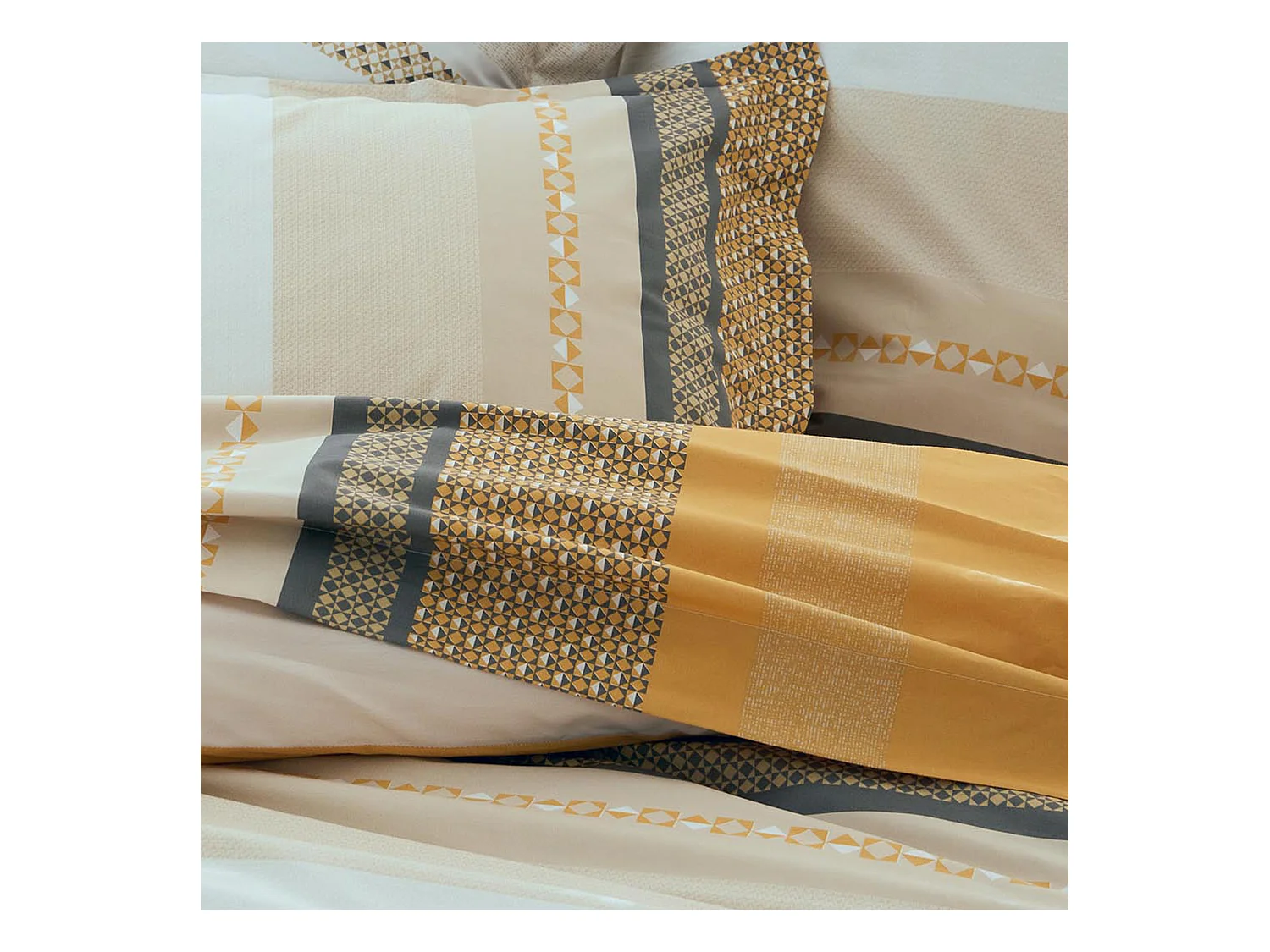 Drap plat en percale de coton au style ethnique chic