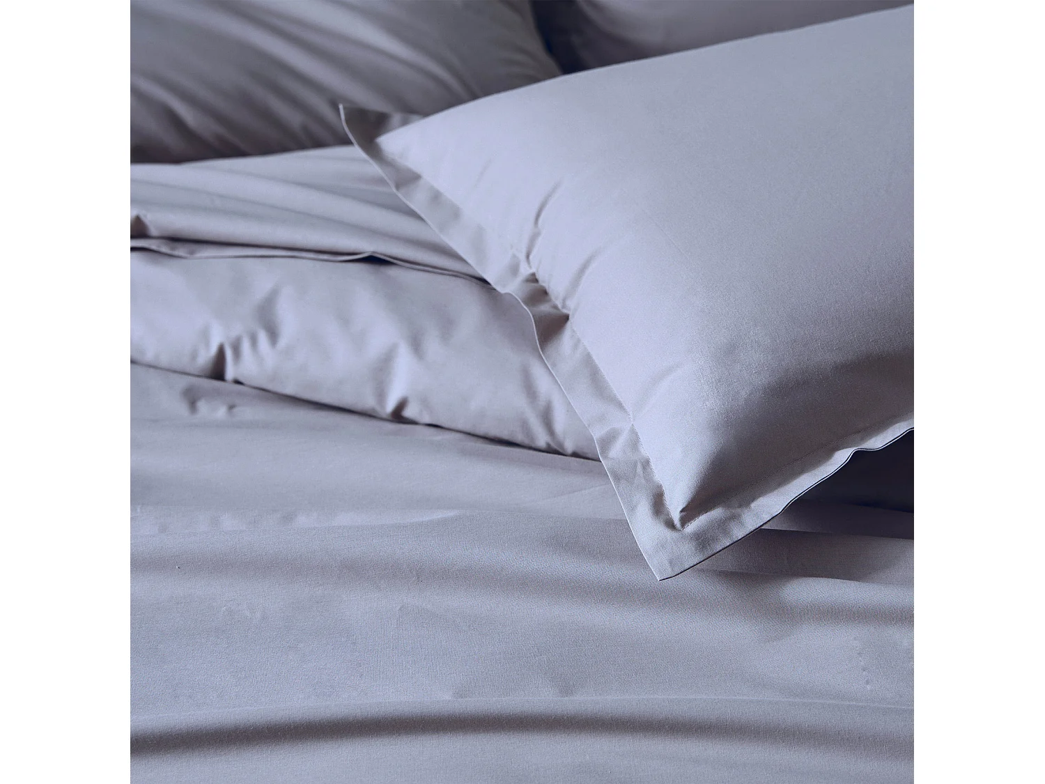 Drap plat piqué uni en percale de coton