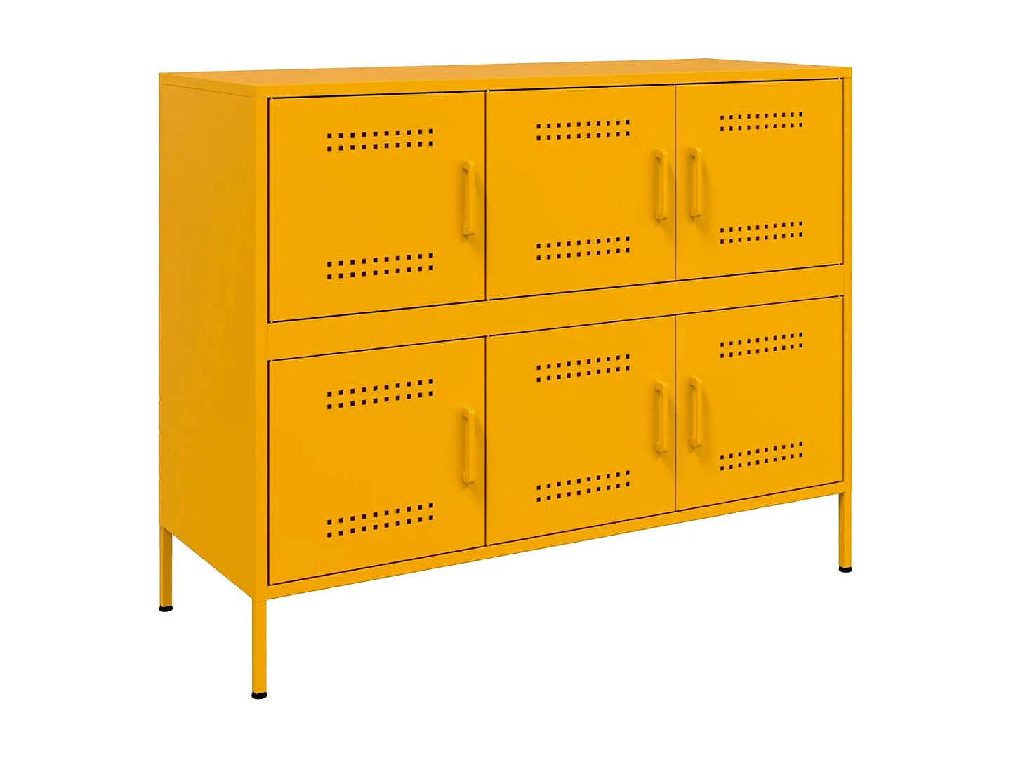 Dressoir 100,5x39x79 cm staal mosterdgeel