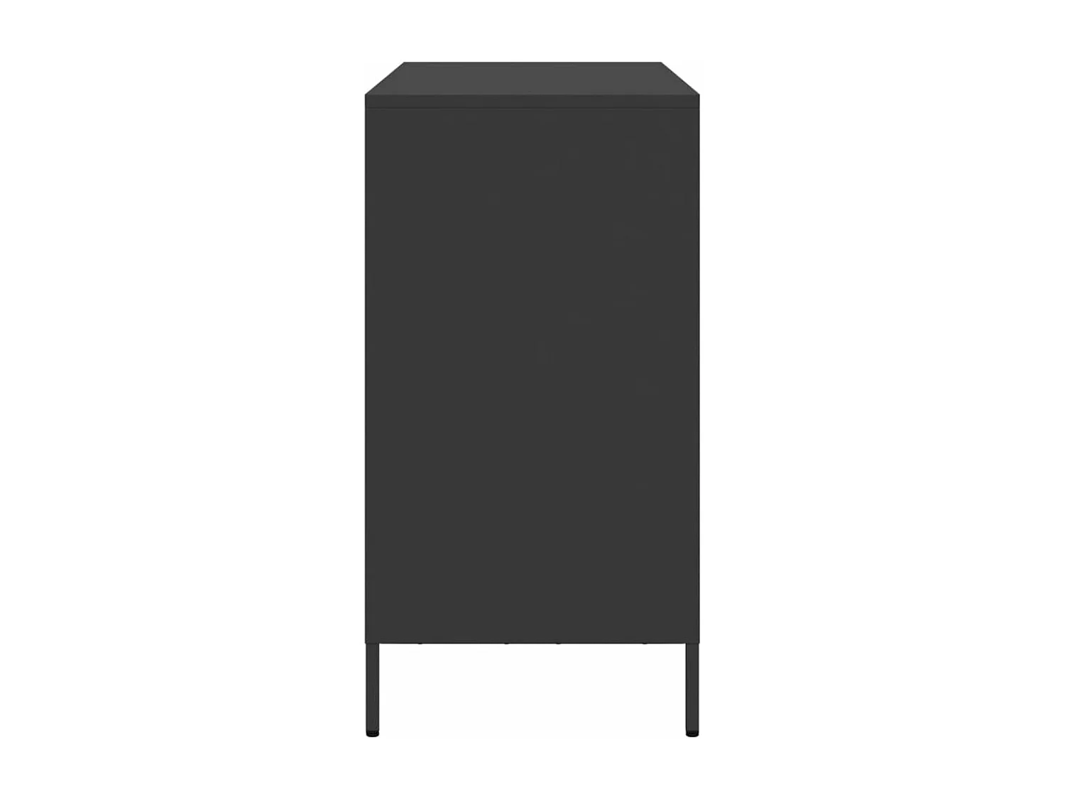 Credenza Nera 101,5x39x73,5 cm in Acciaio Laminato a Freddo