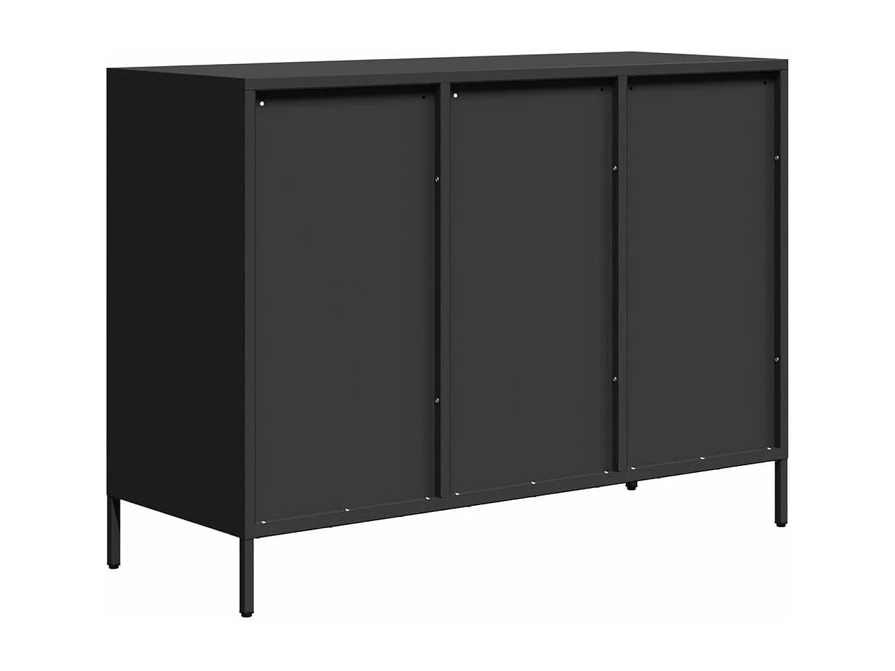 Credenza Nera 101,5x39x73,5 cm in Acciaio Laminato a Freddo