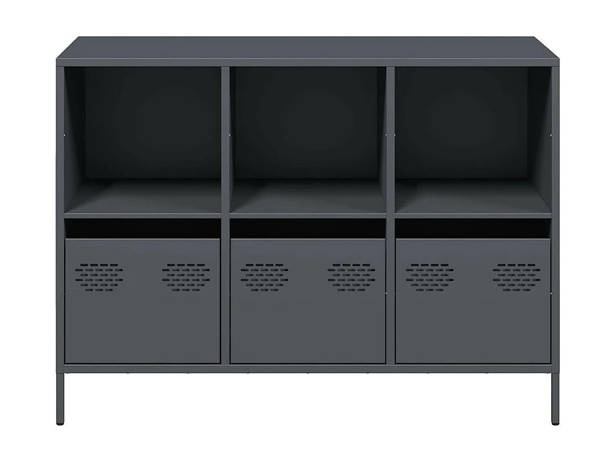 Dressoir 101,5x39x73,5 cm koudgewalst staal antracietkleurig