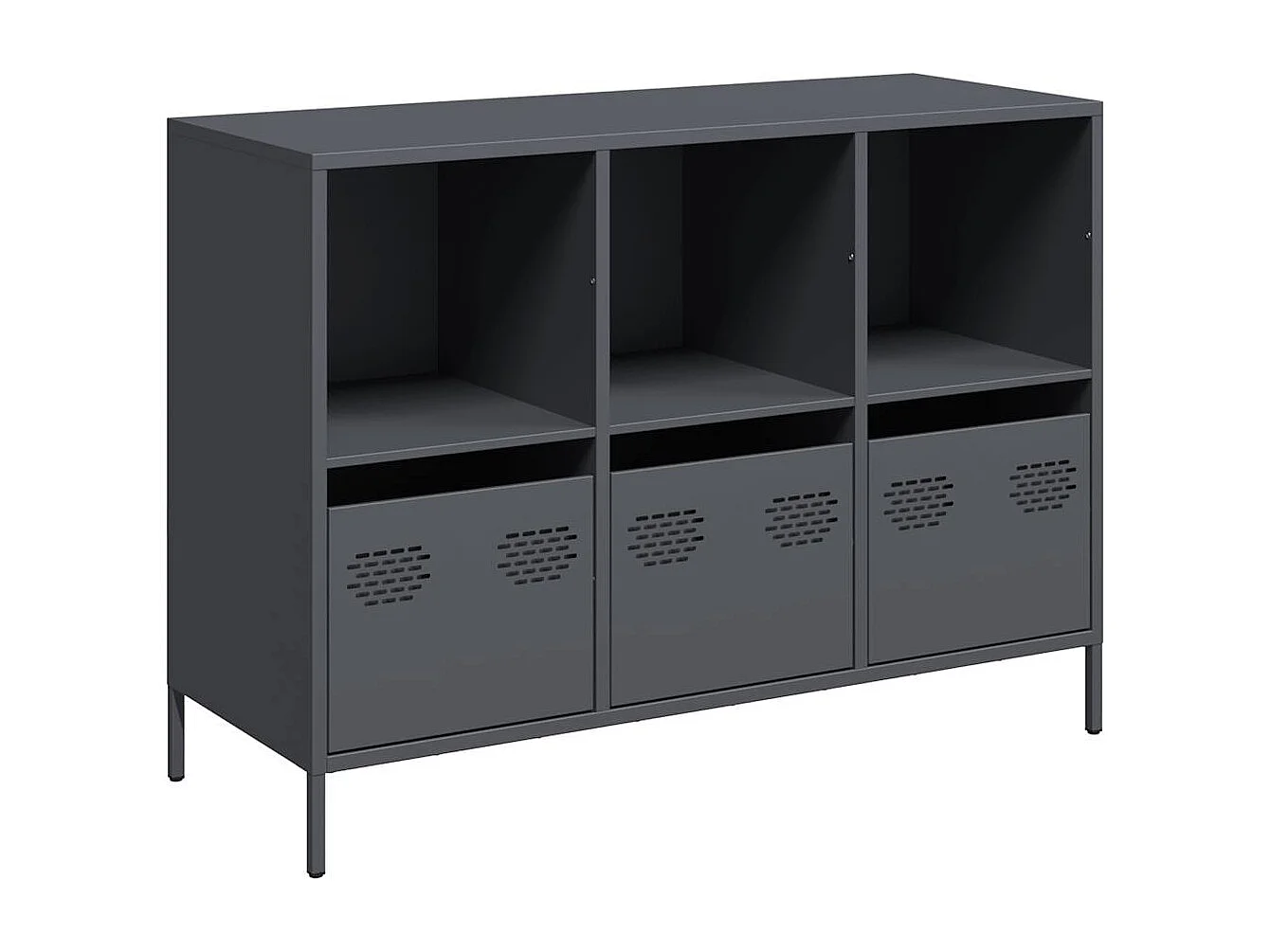 Buffet anthracite 101,5x39x73,5 cm acier laminé à froid