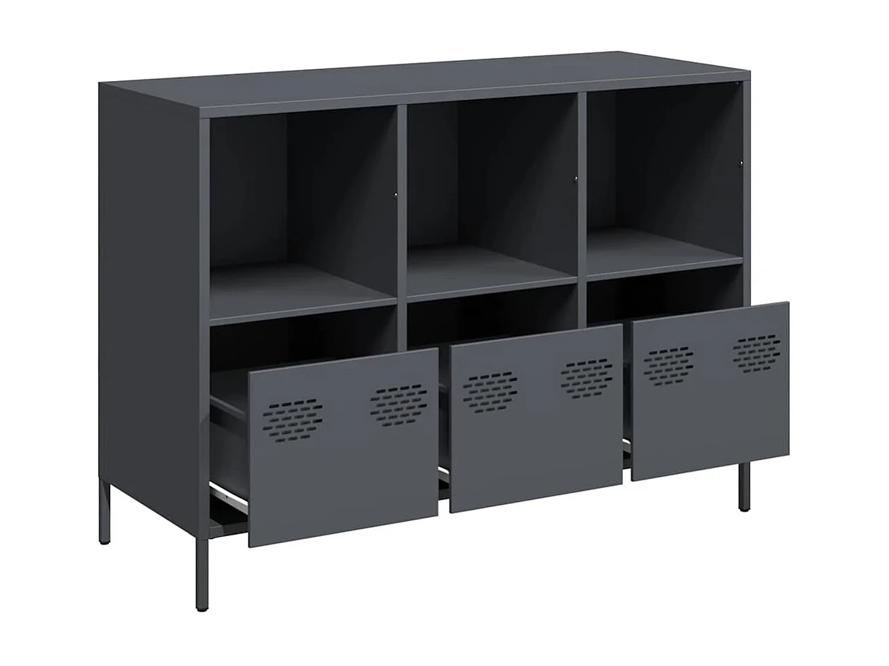 Buffet anthracite 101,5x39x73,5 cm acier laminé à froid