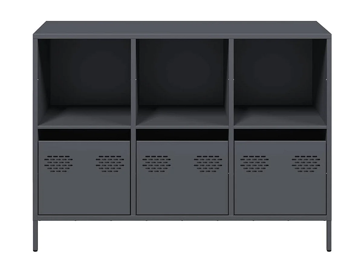 Buffet anthracite 101,5x39x73,5 cm acier laminé à froid